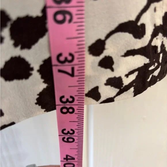 Tory Burch Silk Wrap Dress Animal Print Brown Cream Belted Roll sleeve Size 4 - Picture 6 of 10